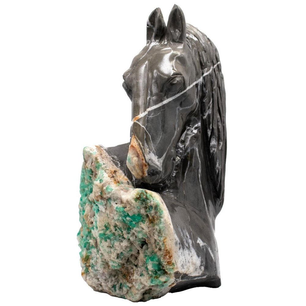 Brown Horse collection sculpture in Natural Colombian Emerald
